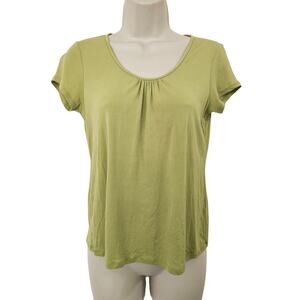 EILEEN FISHER Silk Tee Green Size Petite Small